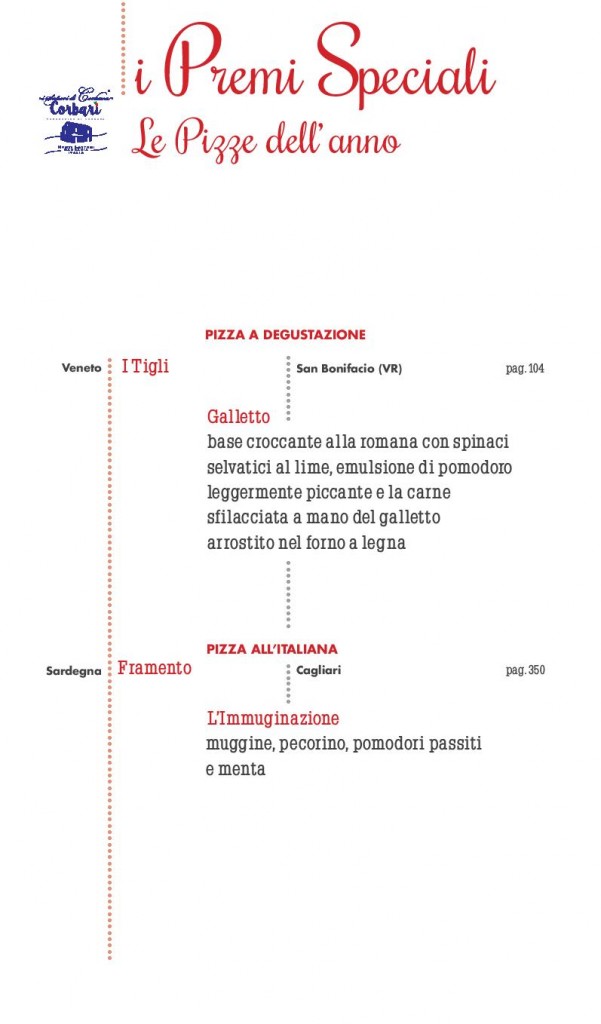 Pizze dell'anno - a degustazione - all'italiana