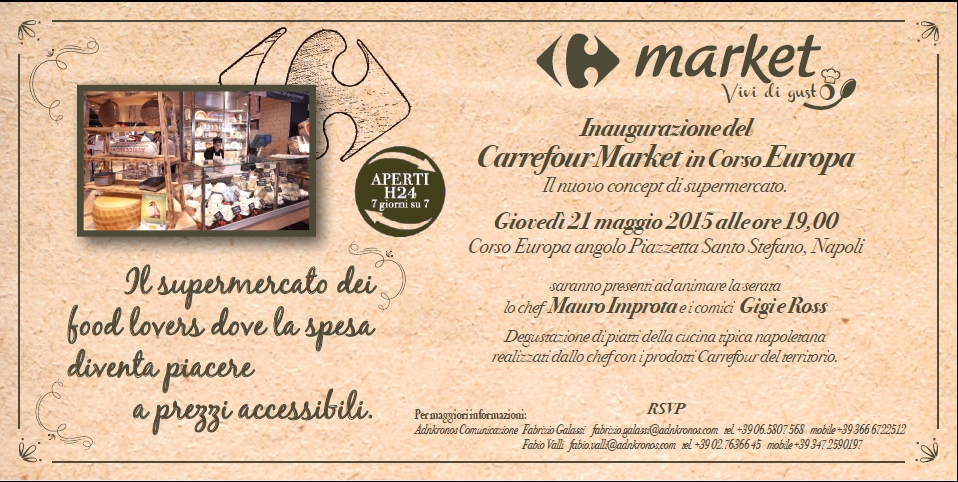 Invito apertura Carrefour market gourmet Napoli H24